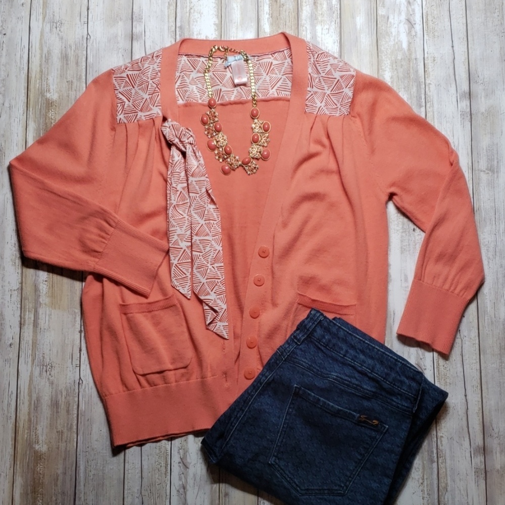 Spring Orange Lightweight Cardigan.